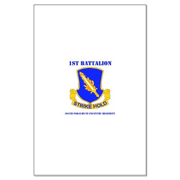 1B504PIR - M01 - 02 - DUI - 1st Bn - 504th Parachute Infantry Regt with Text - Large Poster