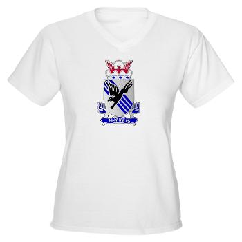 1B505PIR - A01 - 04 - DUI - 1st Battalion, 505th Parachute Infantry Regiment Women's V-Neck T-Shirt