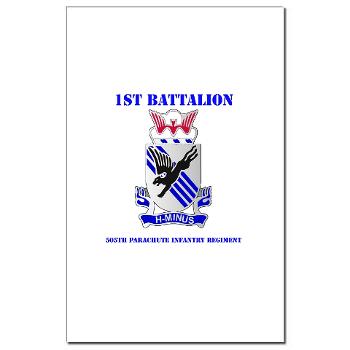 1B505PIR - M01 - 02 - DUI - 1st Battalion, 505th Parachute Infantry Regiment with Text Mini Poster Print