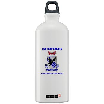 1B505PIR - M01 - 03 - DUI - 1st Battalion, 505th Parachute Infantry Regiment with Text Sigg Water Bottle 1.0L
