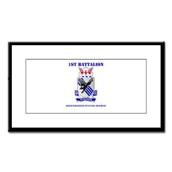 1B505PIR - M01 - 02 - DUI - 1st Battalion, 505th Parachute Infantry Regiment with Text Small Framed Print