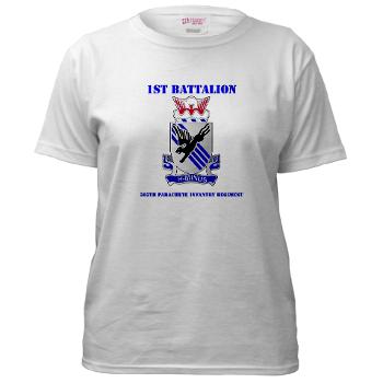 1B505PIR - A01 - 04 - DUI - 1st Battalion, 505th Parachute Infantry Regiment with Text Women's T-Shirt