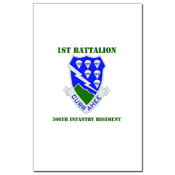 1B506IR - M01 - 02 - DUI - 1st Bn - 506th Infantry Regiment with Text Mini Poster Print