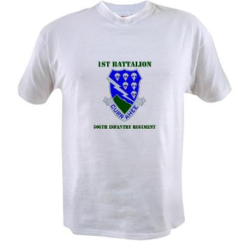 1B506IR - A01 - 04 - DUI - 1st Bn - 506th Infantry Regiment with Text Value T-Shirt