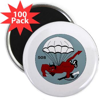 1B508PIR - M01 - 01 - DUI - 1st Bn - 508th Parachute Infantry Regt with text - 2.25" Magnet (100 pack)