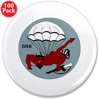 1B508PIR - M01 - 01 - DUI - 1st Bn - 508th Parachute Infantry Regt with text - 3.5" Button (100 pack)