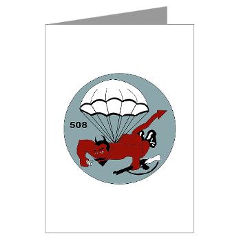 1B508PIR - M01 - 02 - DUI - 1st Bn - 508th Parachute Infantry Regt with text - Greeting Cards (Pk of 10)
