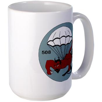 1B508PIR - M01 - 03 - DUI - 1st Bn - 508th Parachute Infantry Regt with text - Large Mug