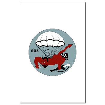 1B508PIR - M01 - 02 - DUI - 1st Bn - 508th Parachute Infantry Regt with text - Mini Poster Print