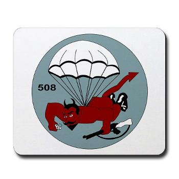 1B508PIR - M01 - 03 - DUI - 1st Bn - 508th Parachute Infantry Regt with text - Mousepad