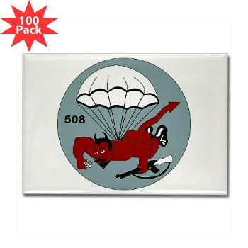 1B508PIR - M01 - 01 - DUI - 1st Bn - 508th Parachute Infantry Regt with text - Rectangle Magnet (100 pack)