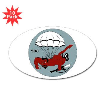 1B508PIR - M01 - 01 - DUI - 1st Bn - 508th Parachute Infantry Regt - Sticker (Oval 10 pk)