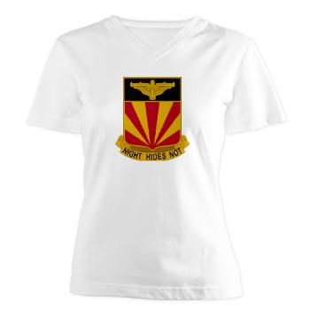 1B56AD - A01 - 04 - 1st BN 56th Air Defense - Women's V-Neck T-Shirt