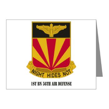 1B56AD - M01 - 02 - 1st BN 56th Air Defense with Text - Note Cards (Pk of 20) - Click Image to Close
