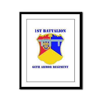 1B66AR - M01 - 02 - DUI - 1st Bn - 66th Armor Regt with Text - Framed Panel Print - Click Image to Close