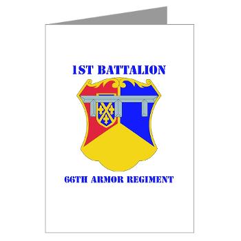 1B66AR - M01 - 02 - DUI - 1st Bn - 66th Armor Regt with Text - Greeting Cards (Pk of 10)