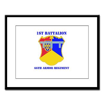 1B66AR - M01 - 02 - DUI - 1st Bn - 66th Armor Regt with Text - Large Framed Print - Click Image to Close