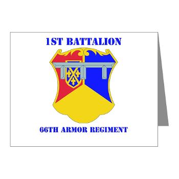 1B66AR - M01 - 02 - DUI - 1st Bn - 66th Armor Regt with Text - Note Cards (Pk of 20) - Click Image to Close