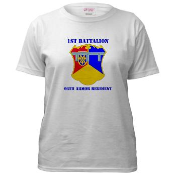 1B66AR - A01 - 04 - DUI - 1st Bn - 66th Armor Regt with Text - Women's T-Shirt - Click Image to Close