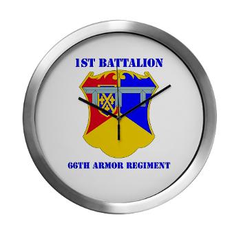 1B66AR - M01 - 03 - DUI - 1st Bn - 66th Armor Regt with Text - Modern Wall Clock - Click Image to Close