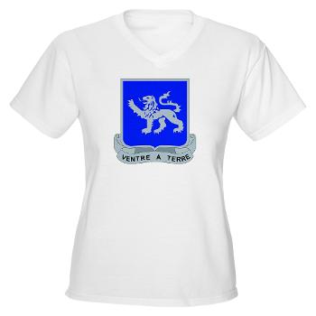 1B68AR - A01 - 04 - DUI - 1st Bn - 68th Armor Regiment Women's V-Neck T-Shirt