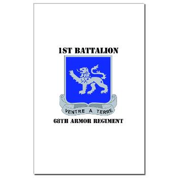 1B68AR - M01 - 02 - DUI - 1st Bn - 68th Armor Regiment with Text Mini Poster Print