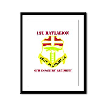 1B6IR - M01 - 02 - DUI - 1st Bn - 6th Infantry Regt with Text - Framed Panel Print