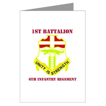 1B6IR - M01 - 02 - DUI - 1st Bn - 6th Infantry Regt with Text - Greeting Cards (Pk of 10) - Click Image to Close