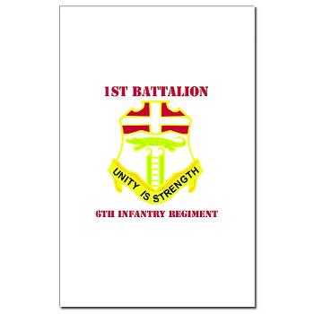 1B6IR - M01 - 02 - DUI - 1st Bn - 6th Infantry Regt with Text - Mini Poster Print