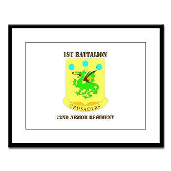 1B72AR - M01 - 02 - DUI - 1st Bn - 72nd Armor Regt with Text - Large Framed Print - Click Image to Close