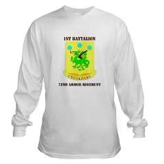 1B72AR - A01 - 03 - DUI - 1st Bn - 72nd Armor Regt with Text - Long Sleeve T-Shirt - Click Image to Close