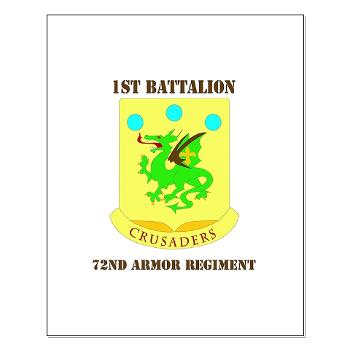 1B72AR - M01 - 02 - DUI - 1st Bn - 72nd Armor Regt with Text - Small Poster - Click Image to Close