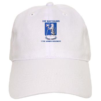 1B77AR - A01 - 01 - DUI - 1st Bn - 77th Armor Regt with Text - Cap - Click Image to Close
