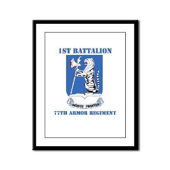 1B77AR - M01 - 02 - DUI - 1st Bn - 77th Armor Regt with Text - Framed Panel Print - Click Image to Close