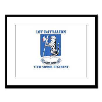 1B77AR - M01 - 02 - DUI - 1st Bn - 77th Armor Regt with Text - Large Framed Print - Click Image to Close
