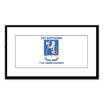 1B77AR - M01 - 02 - DUI - 1st Bn - 77th Armor Regt with Text - Small Framed Print - Click Image to Close