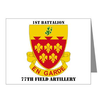 1B77FA - M01 - 02 - DUI - 1st Battalion, 77th Field Artillery with Text Note Cards (Pk of 20)