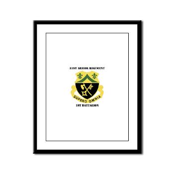 1B81AR - M01 - 02 - DUI - 1st Battalion - 81st Armor Regiment with Text - Framed Panel Print - Click Image to Close