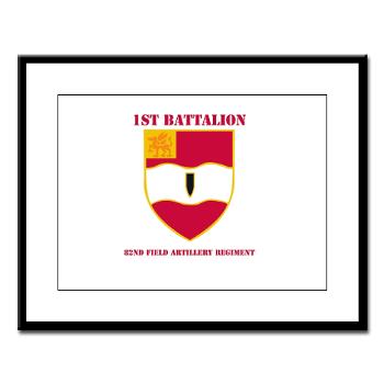 1B82FAR - M01 - 02 - DUI - 1st Bn - 82nd FA Regt with Text - Large Framed Print - Click Image to Close