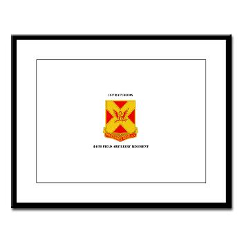 1B84FAR - M01 - 02 - DUI - 1st Battalion, 84th FAR with Text - Large Framed Print - Click Image to Close