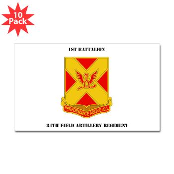 1B84FAR - M01 - 01 - DUI - 1st Battalion, 84th FAR with Text - Sticker (Rectangle 10 pk)