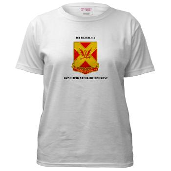 1B84FAR - A01 - 04 - DUI - 1st Battalion, 84th FAR with Text - Women's T-Shirt