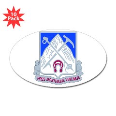 1B87IR - M01 - 01 - DUI - 1st Battalion - 87th Infantry Regiment Sticker (Oval 10 pk)