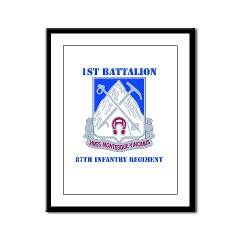 1B87IR - M01 - 02 - DUI - 1st Battalion - 87th Infantry Regiment with Text Framed Panel Print