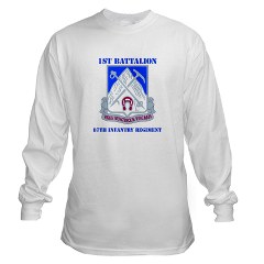 1B87IR - A01 - 03 - DUI - 1st Battalion - 87th Infantry Regiment with Text Long Sleeve T-Shirt