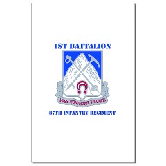 1B87IR - M01 - 02 - DUI - 1st Battalion - 87th Infantry Regiment with Text Mini Poster Print