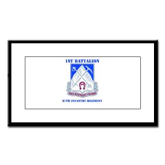 1B87IR - M01 - 02 - DUI - 1st Battalion - 87th Infantry Regiment with Text Small Framed Print