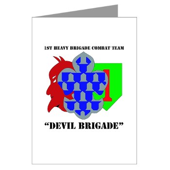 1BCHDB - M01 - 02 - DUI - 1st Heavy BCT - Devil Brigade with text Greeting Cards (Pk of 10) - Click Image to Close