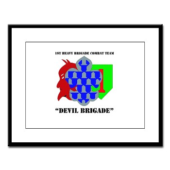 1BCHDB - M01 - 02 - DUI - 1st Heavy BCT - Devil Brigade with text Large Framed Print