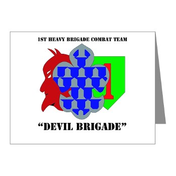 1BCHDB - M01 - 02 - DUI - 1st Heavy BCT - Devil Brigade with text Note Cards (Pk of 20)